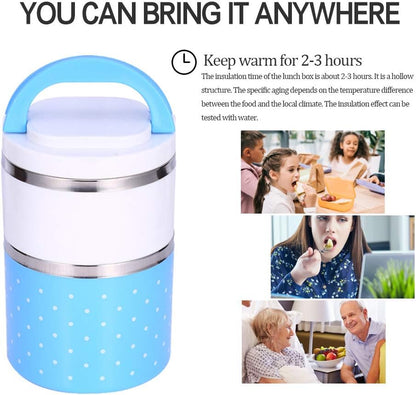Lunch Box 2 Layer For Kids and Adults (random color)