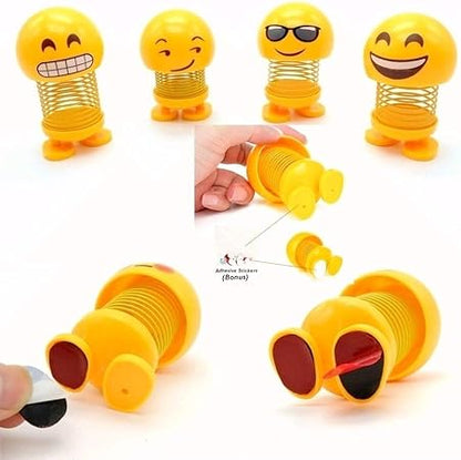 6 Pcs Cute Emoji Bobble Head Dolls Dancing Toys for home and