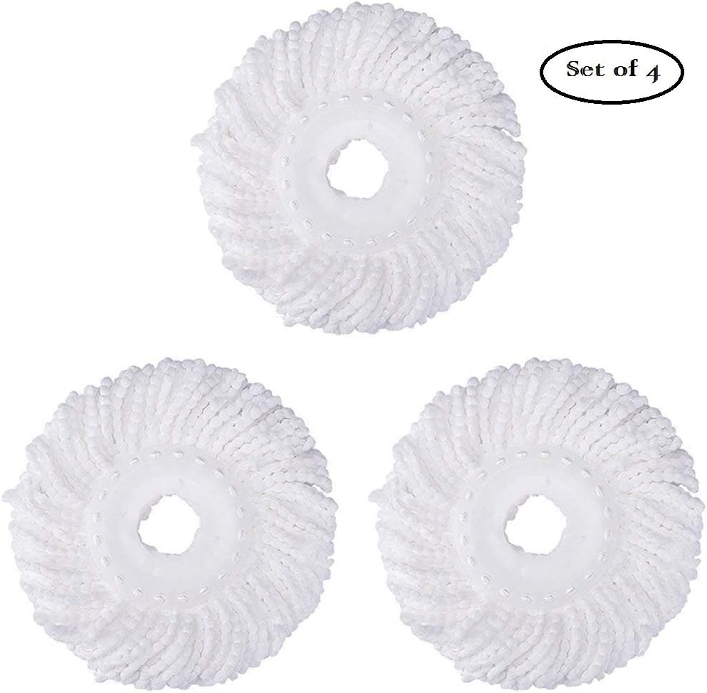 (PACK OF 3)Spin Mop Refill - Extra Head, Additional Microfiber Mop Round