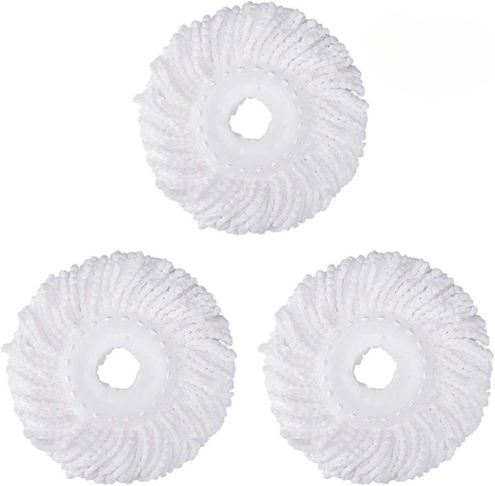 (PACK OF 3)Spin Mop Refill - Extra Head, Additional Microfiber Mop Round