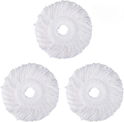 (PACK OF 3)Spin Mop Refill - Extra Head, Additional Microfiber Mop Round