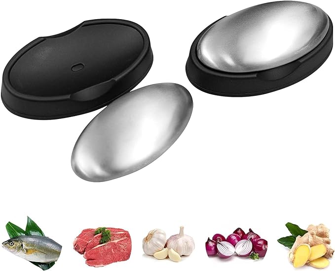 Odor removing steel soap bar with stand and box | soap for