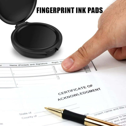 Black Stamp Pad Waterproof Mini Fingerprint Ink Pad Portable Black Thumbprint Ink