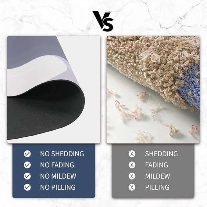 Nonslip Soft Rubber Bath Mat for Bathtub and Shower, Anti Slip Bacterial