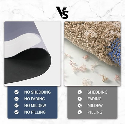 Nonslip Soft Rubber Bath Mat for Bathtub and Shower, Anti Slip Bacterial