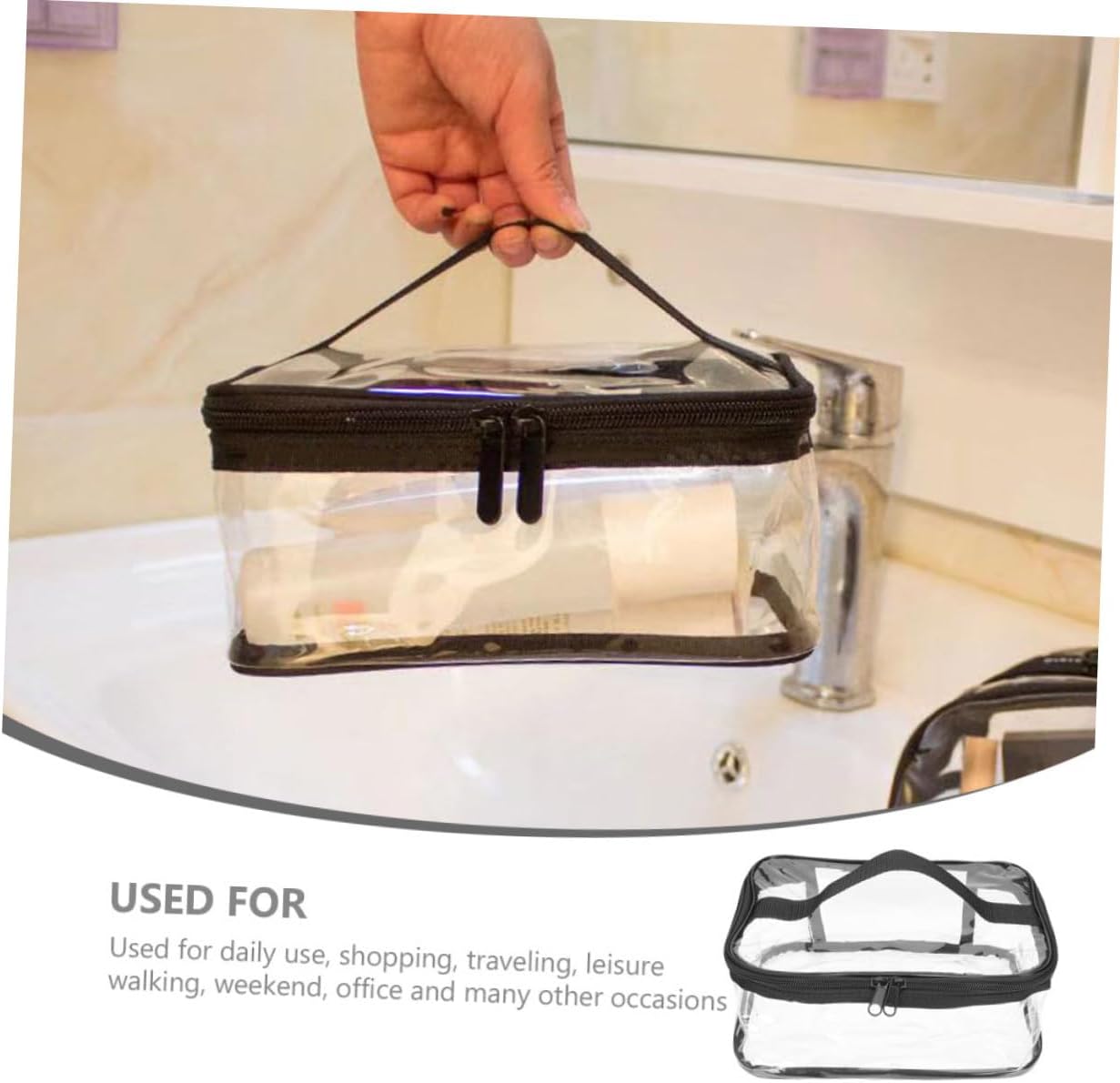 Clear Travel Makeup Bag Waterproof, Portable, and Stylish Organizer for Cosmetics