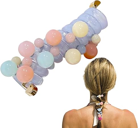 (pack of 2 )Girls hair plastic Telephone Wire Spiral (random color)