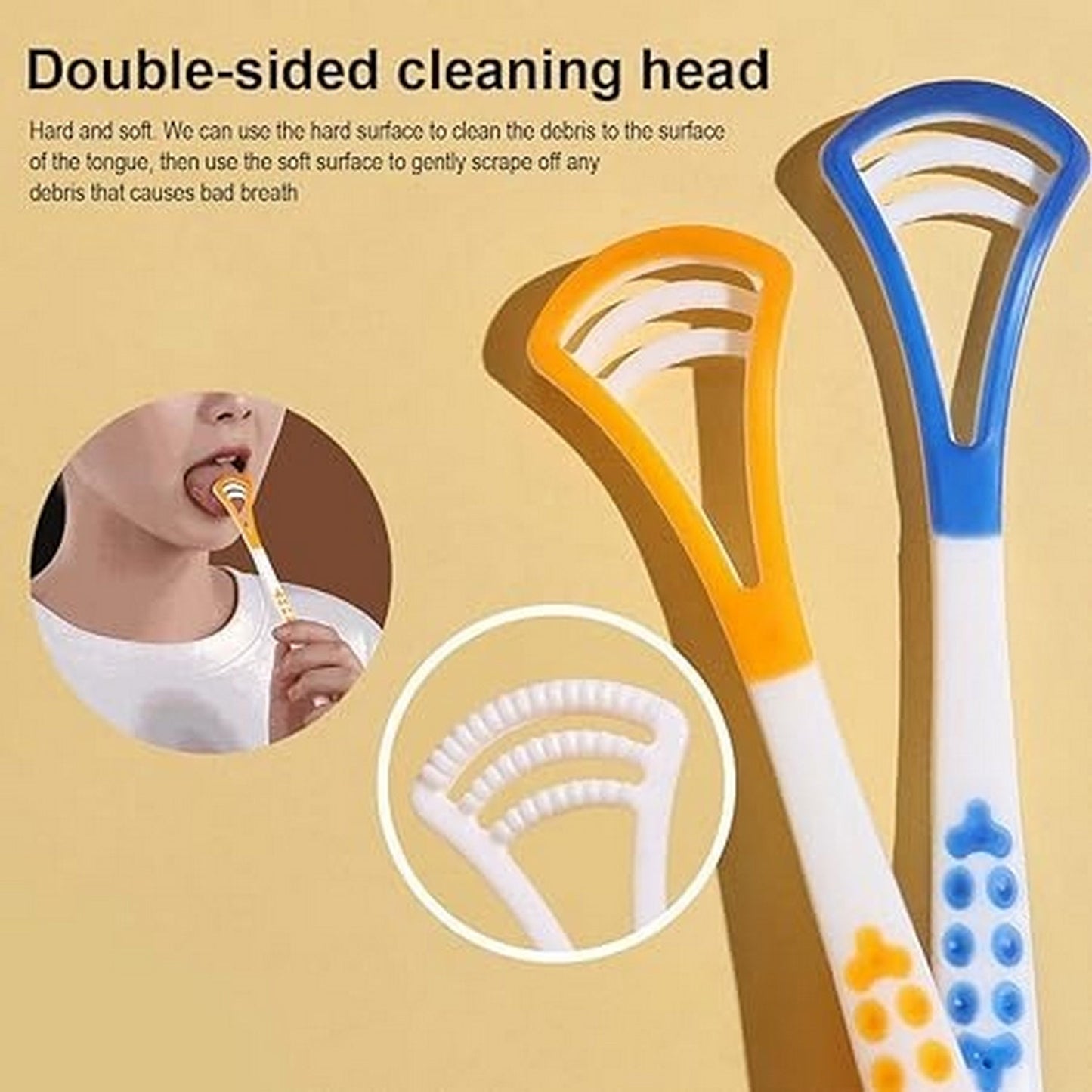 1 Piece Tongue Scraper | Tongue Cleaner | Double Head Tongue Cleaner