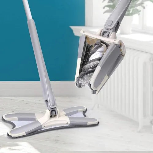 X Mop Manual Extrusion Hand-free Flat Squeeze Mop X-Type Microfiber Squeezing Twist