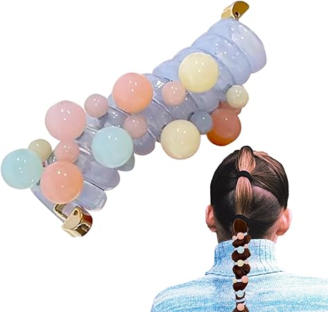(pack of 2 )Girls hair plastic Telephone Wire Spiral (random color)