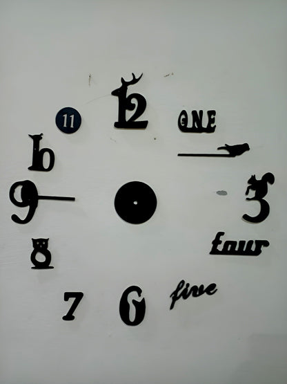 Decorative 3D Clock / DIY Clock Creative 3D Wooden wall clock for