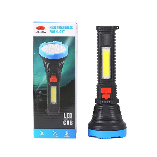 JX-1106C High Brightness Flashlight USB Charging w/ Cord Portable Durable Lamp (random