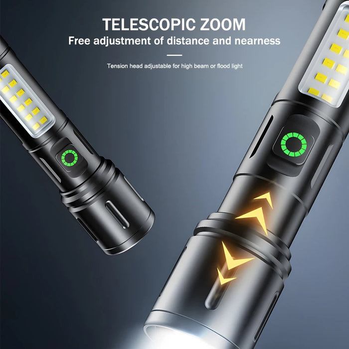 X-Balong BL-603-TG Rechargeable LED Flashlights Portable Rechargeable Powerful LED Flashlight, Aluminum Alloy