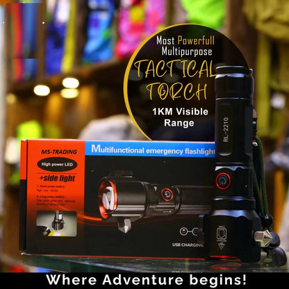 super Powerful 2-in-1 Emergency Flashlight torch &amp; Charging Bank Waterproof LED 2210long