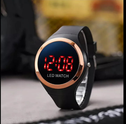 Digital LED Smart Round Shape Watch Round Colorful Ring LED Watch LED