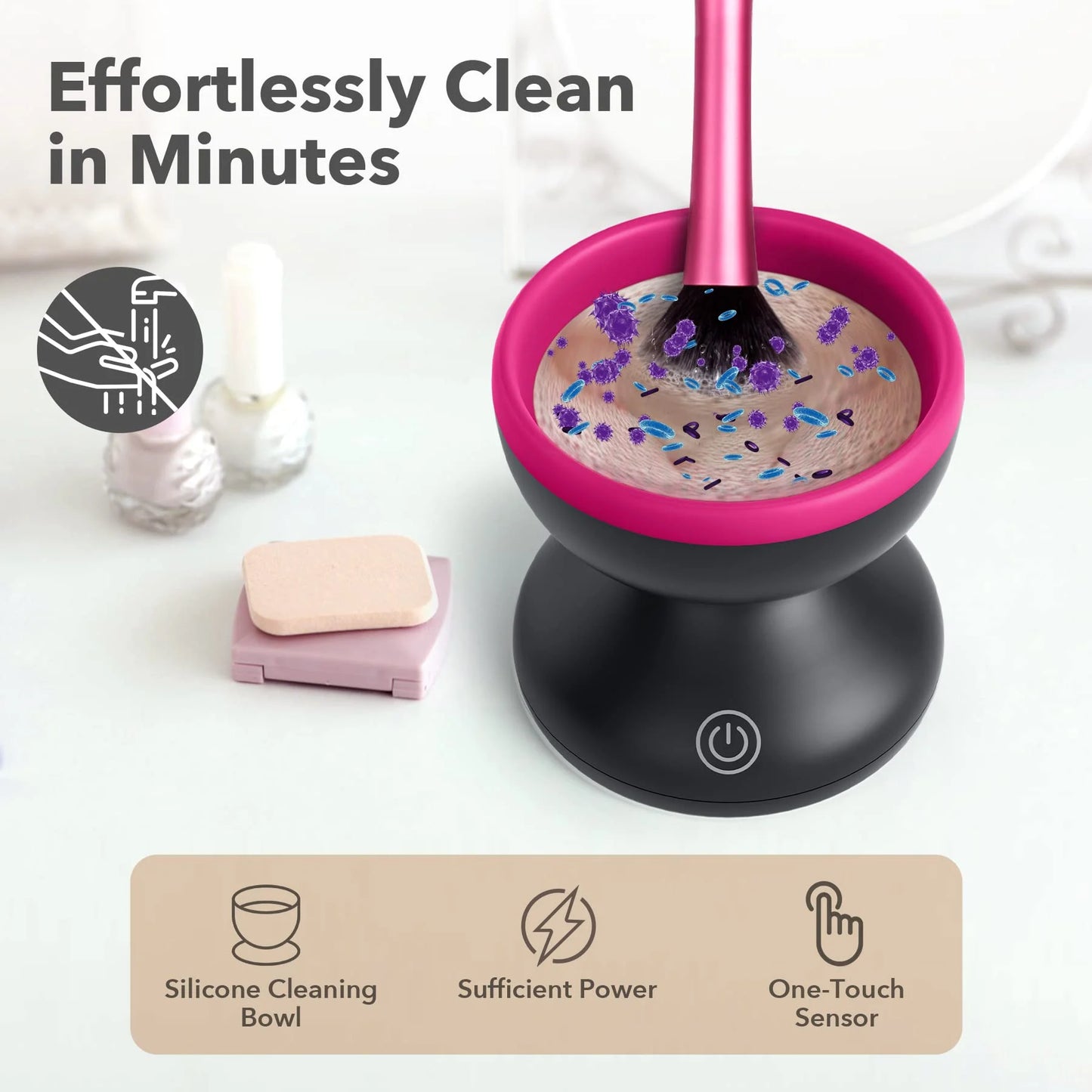 Electric Makeup Brush Cleaner Machine Gentle And Efficient Cleaning USB Powered Electric