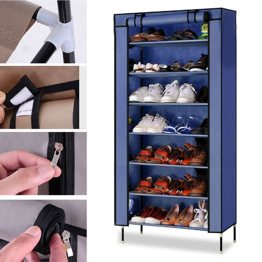 7 Layer Portable Dustproof Shoe Rack Non-woven Shoe Rack Storage Bag Closet