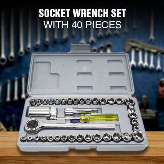 40pcs Aiwa Socket Wrench Tool Kit &amp; Screwdriver And Socket Set