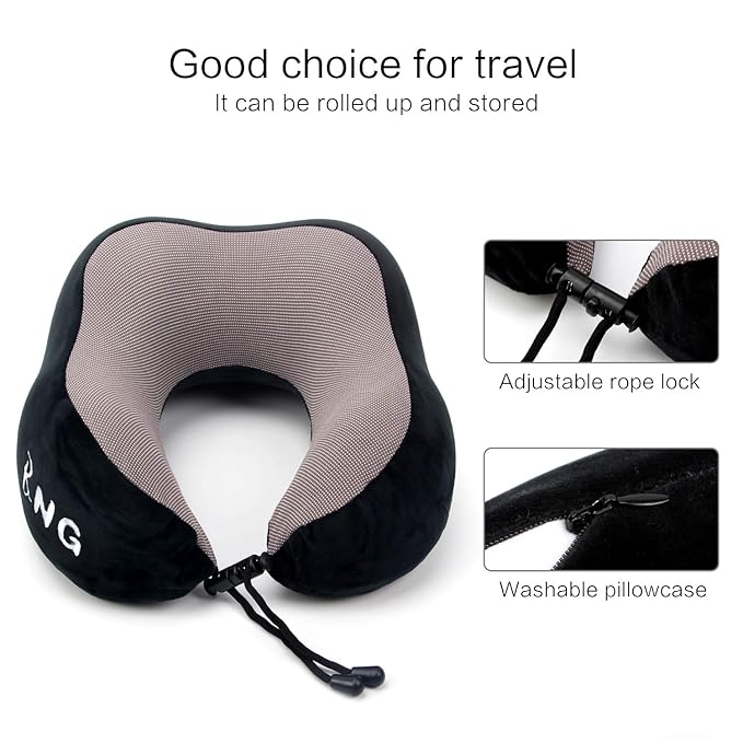 U Shaped Travel Pillow Memory Foam Neck And Head Support (random color)