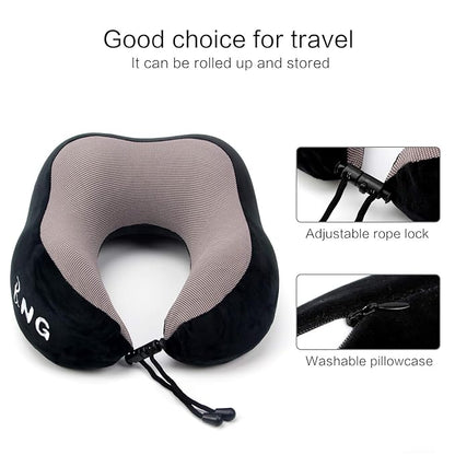 U Shaped Travel Pillow Memory Foam Neck And Head Support (random color)