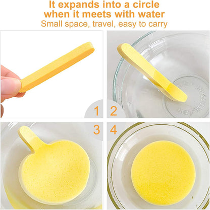 (12 Pcs)Compressed Facial Sponge Face Cleansing Sponge (random color)