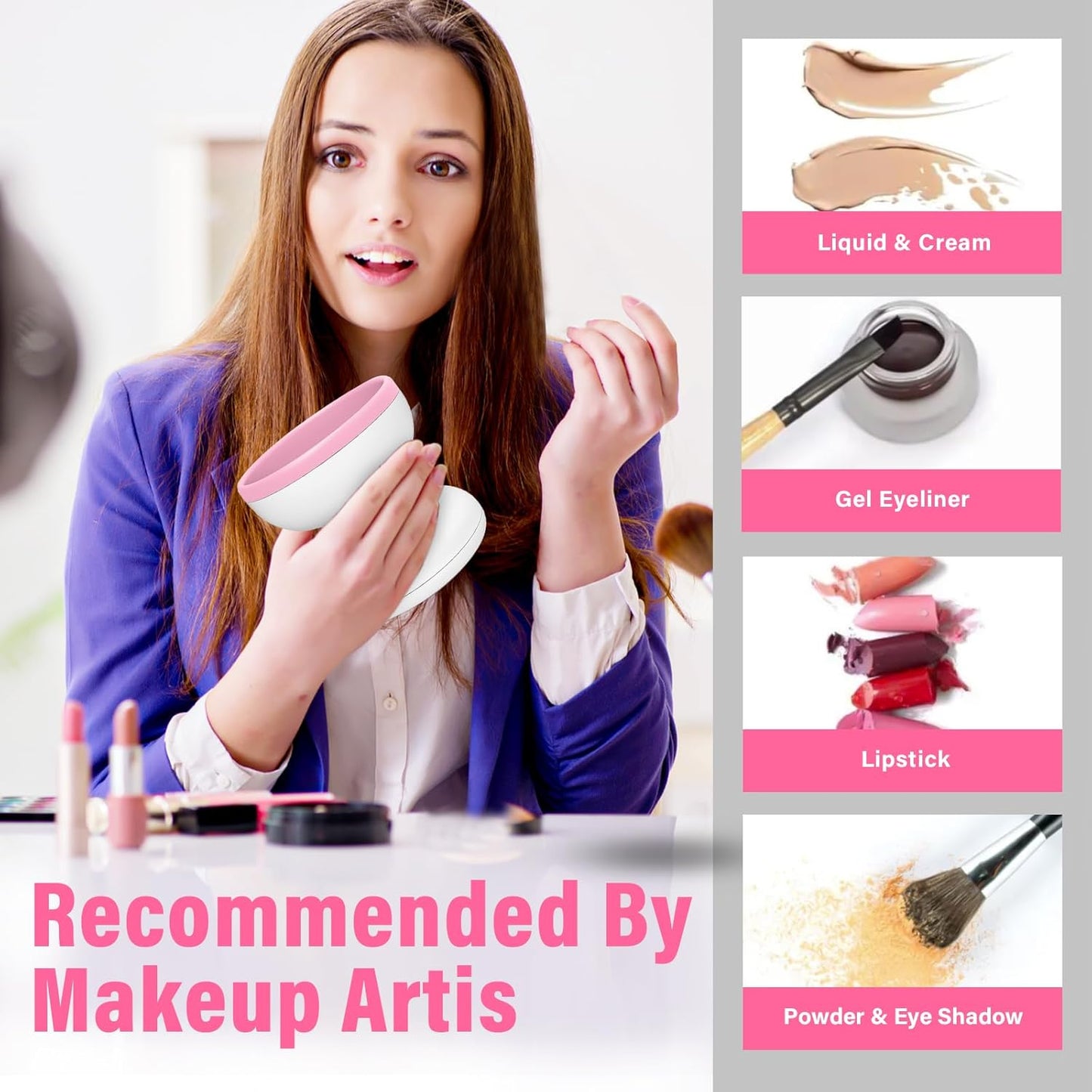 Makeup Brush Cleaner Machine, Electric Makeup Brush Cleaner(random color)