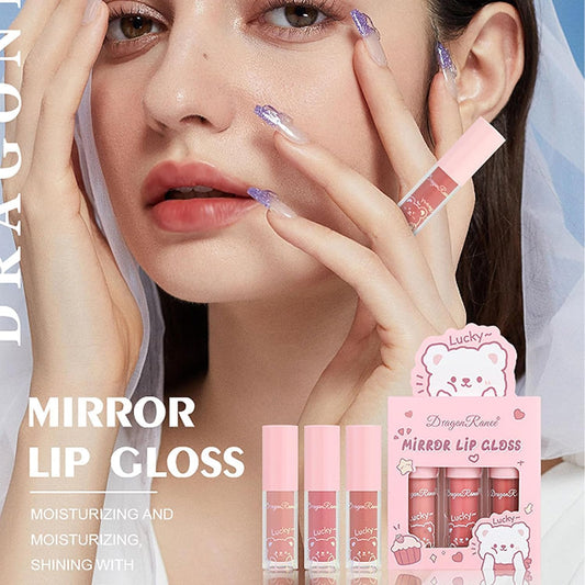 3 PC Mirror Lip Gloss Tinted Lip Balm Lip Oil Hydrating Non-Sticky