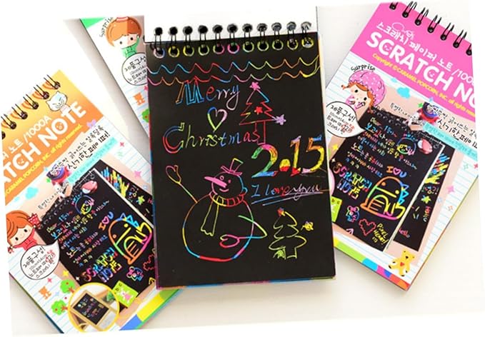 Small Scratch Note Pad | Rainbow Drawing Draft Books for Childrens (random
