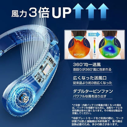 Neck Fan Personal Air Cooler 3 Speed Hand Free Neck Fan(random color