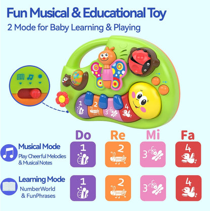 Smiley Piano For Baby - Baby Musical Keyboard Development Toys Newborn Interactive