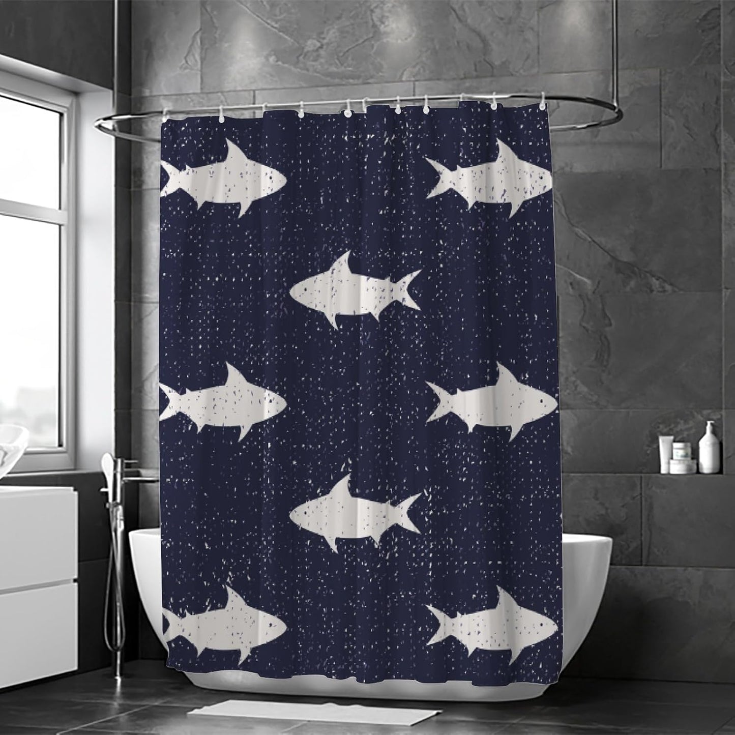 Bathroom Shower Curtain ,Modern Waterproof with 12 Hooks(random )