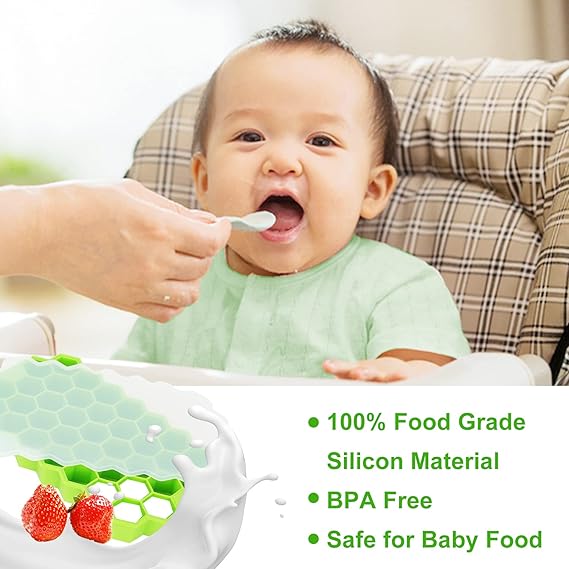 Silicone Ice Tray With Plastic Cover Cap | Push Pop Out Round