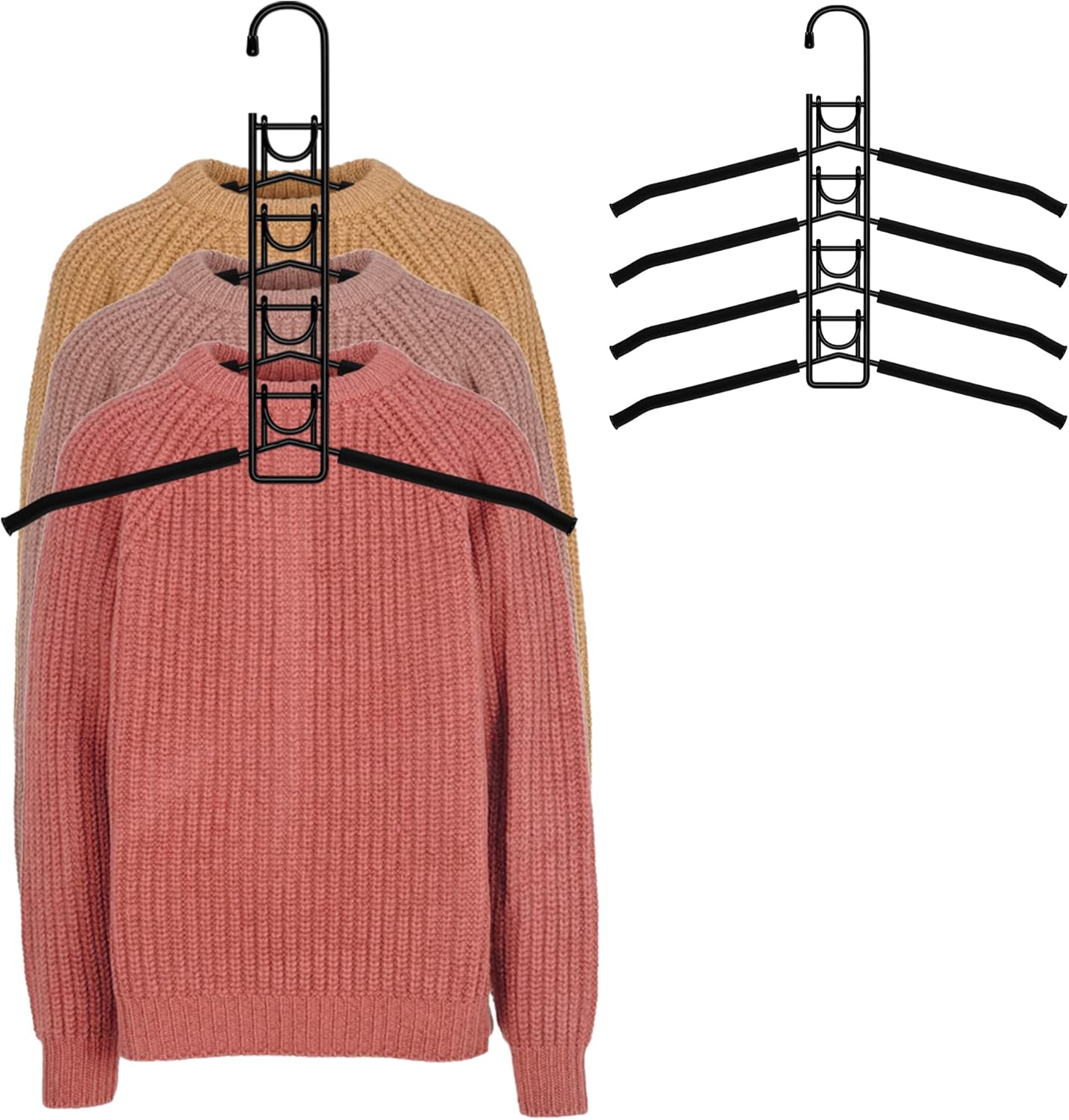 5 in 1 Hangers Space Saving, Heavy Duty Non-Slip Hangers with Padded