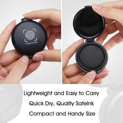 Black Stamp Pad Waterproof Mini Fingerprint Ink Pad Portable Black Thumbprint Ink