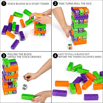 Wobbly Worms Tower Balancing Game | Tower Tumbling Stacking Board Games Building
