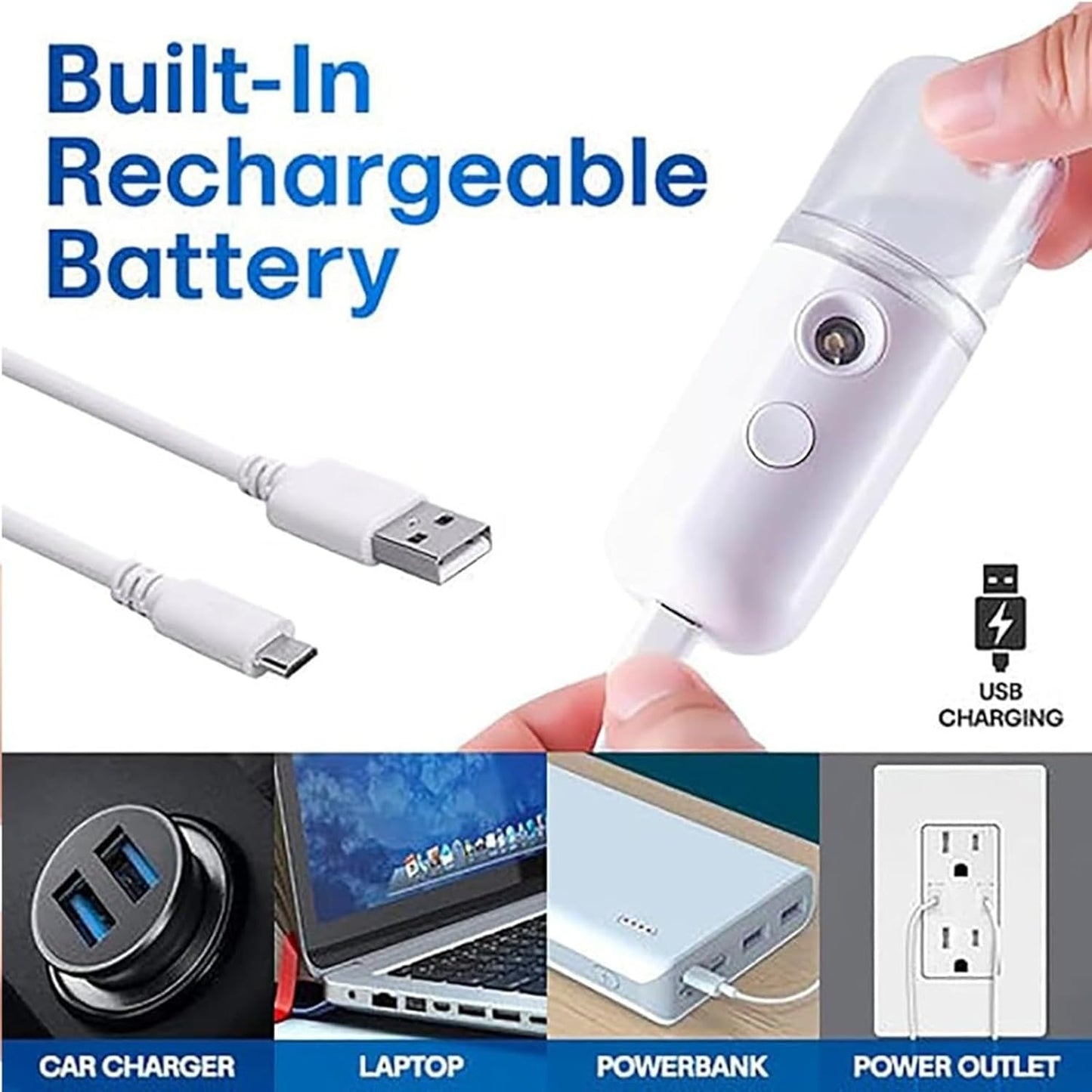 Nano Facial Mist Sprayer, 30ml Handy Atomization Machine Face Moisturizing Hydration