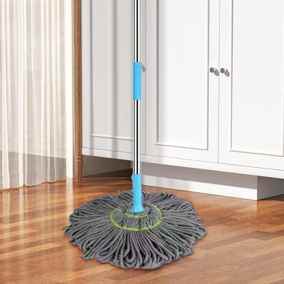 Extendable Twist Mop Fine Fiber Floor Mop - 2-in-1 Rotatable Adjustable Mop
