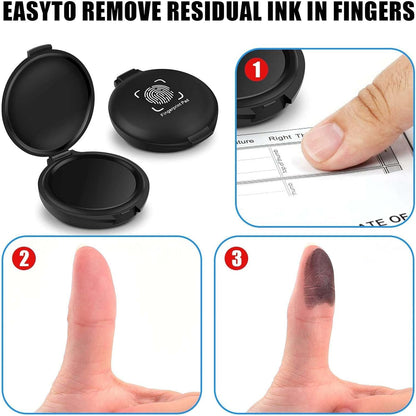 Black Stamp Pad Waterproof Mini Fingerprint Ink Pad Portable Black Thumbprint Ink