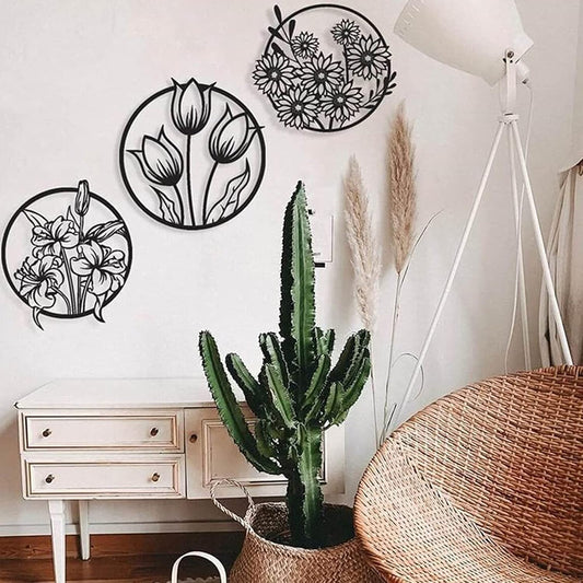 (3 pcs set )3D floral abstract Wooden Wall Art &amp; Home Decoration