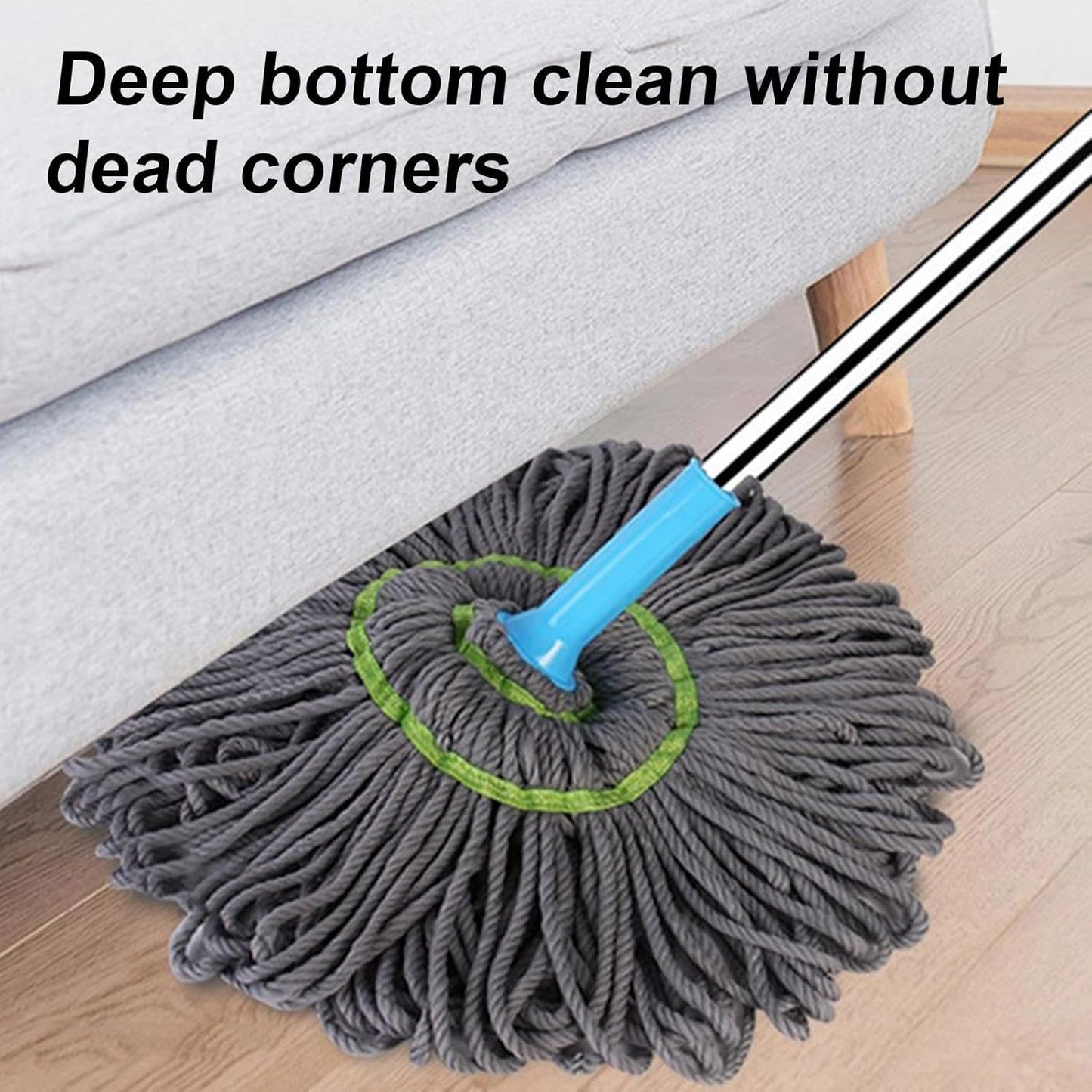 Extendable Twist Mop Fine Fiber Floor Mop - 2-in-1 Rotatable Adjustable Mop
