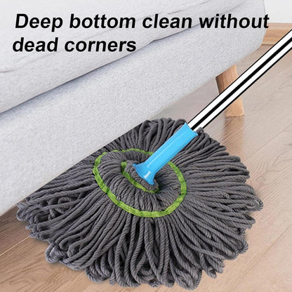 Extendable Twist Mop Fine Fiber Floor Mop - 2-in-1 Rotatable Adjustable Mop