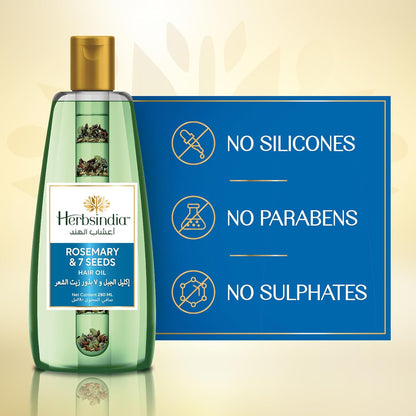 Herbs India 7 Seed Hair Oil with Rosemary - 280 ml |