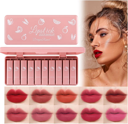 10pcs Dragon Ranee Lipsticks Set Waterproof &amp; Long-lasting | Best Quality Waterproof