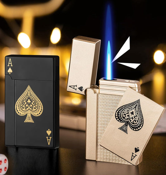Jet Torch Playing Card Lighter, Green Flame Ace Card Lighter Windproof Refillable