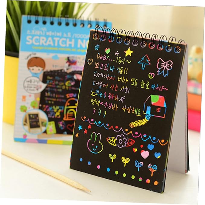 Small Scratch Note Pad | Rainbow Drawing Draft Books for Childrens (random