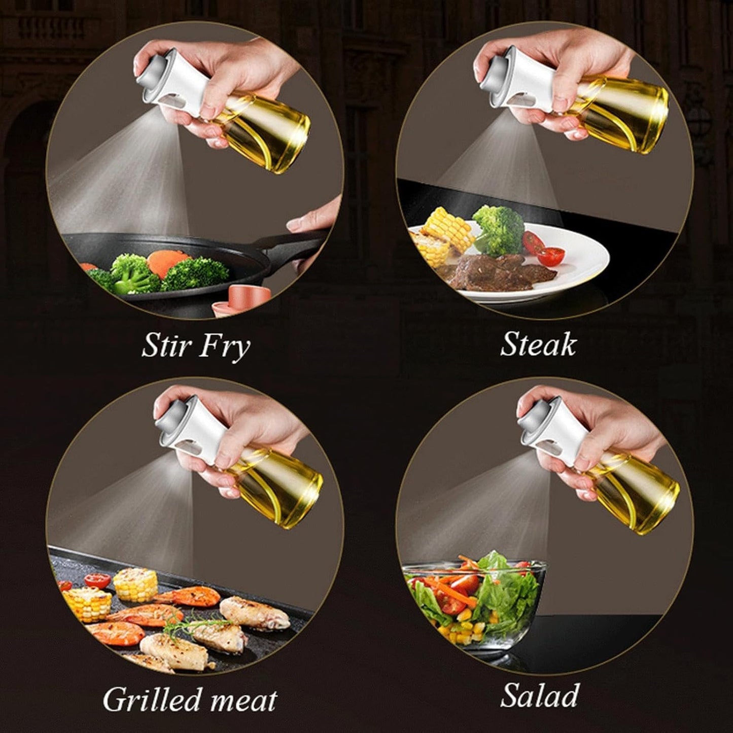 Oil Spray Dispenser / Oil Spray Bottle Pump for Cooking, BBQ, Baking,