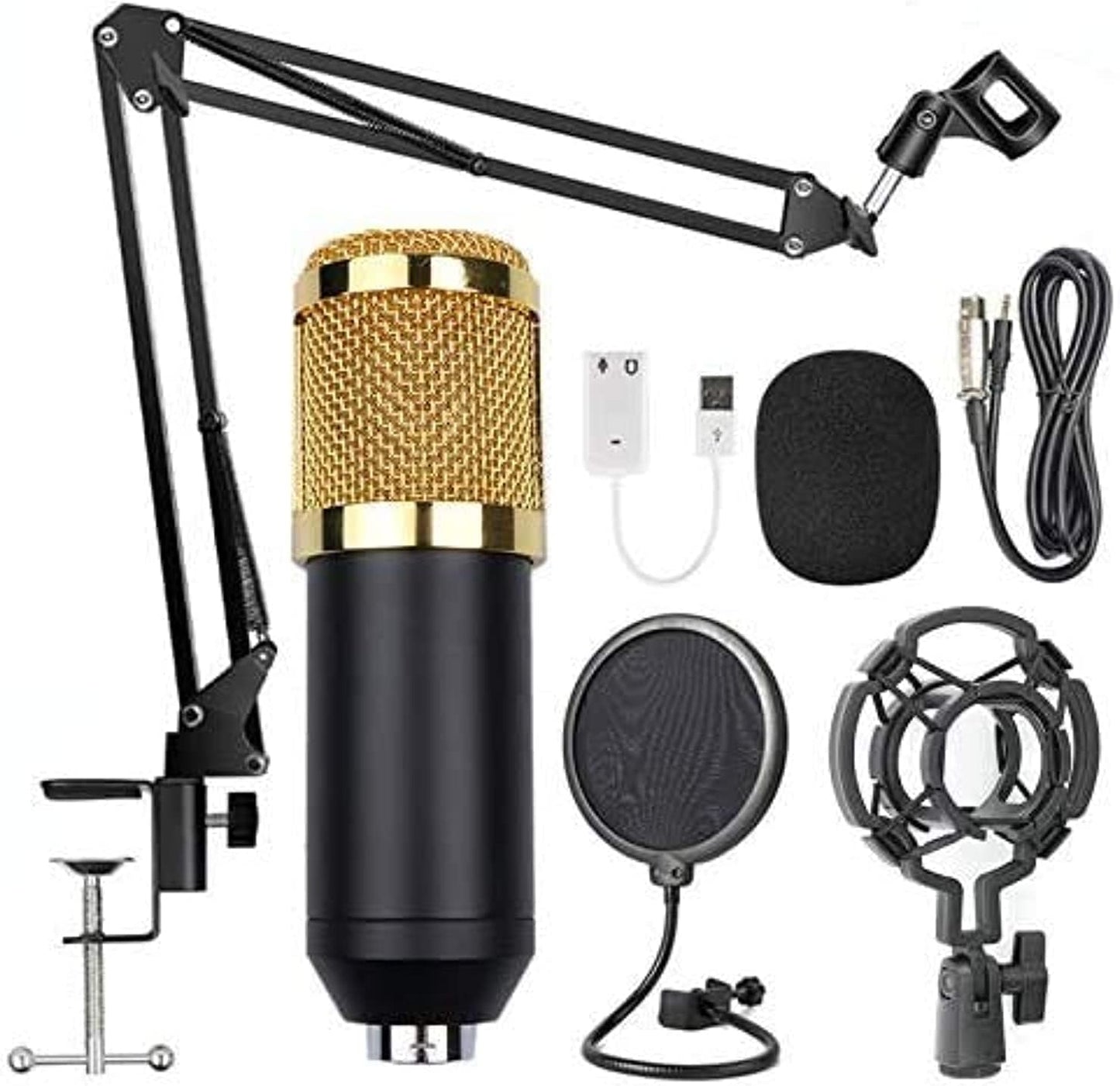 Professional Condenser Microphone - Podcast Mic Set Condenser Microphone With Rechargeable Auxiliary