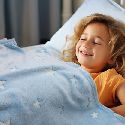 Glow in The Dark Stars Blanket Soft Cozy Blankets for Bed Couch