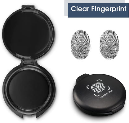 Black Stamp Pad Waterproof Mini Fingerprint Ink Pad Portable Black Thumbprint Ink