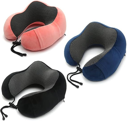 U Shaped Travel Pillow Memory Foam Neck And Head Support (random color)